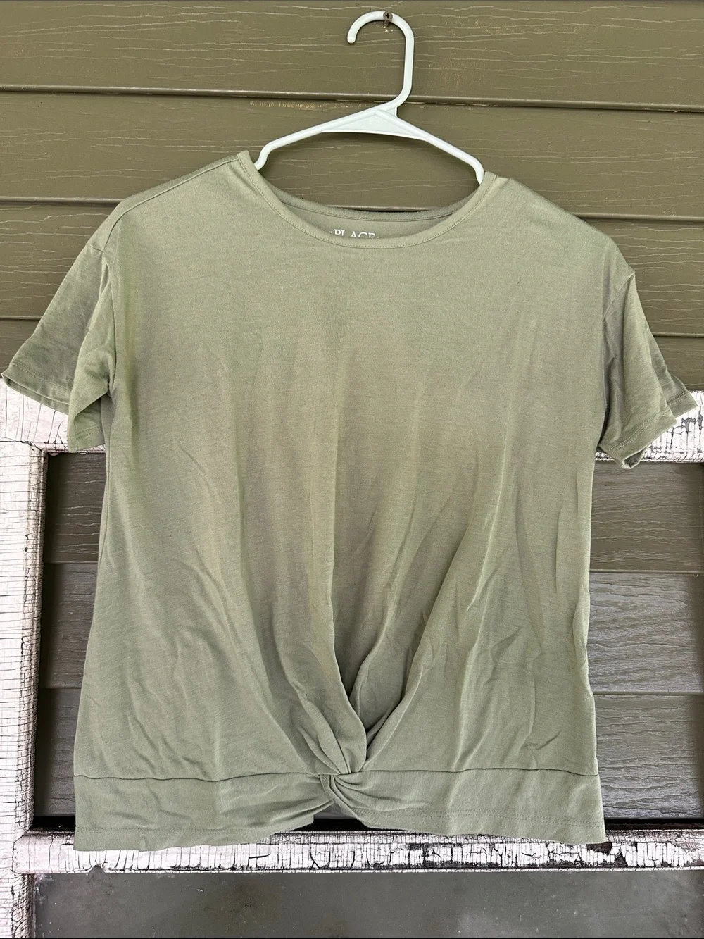 The Children's Place Olive Green Twist-Hem Short Sleeve Tee